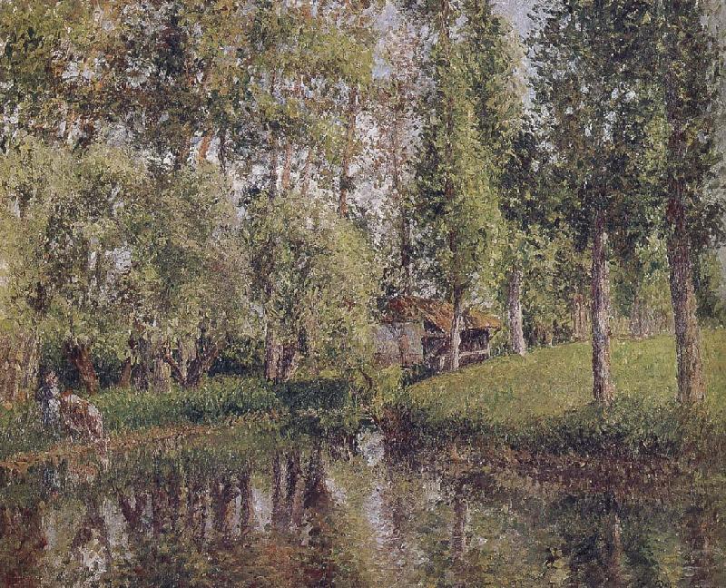 Camille Pissarro forest Laundry Norge oil painting art